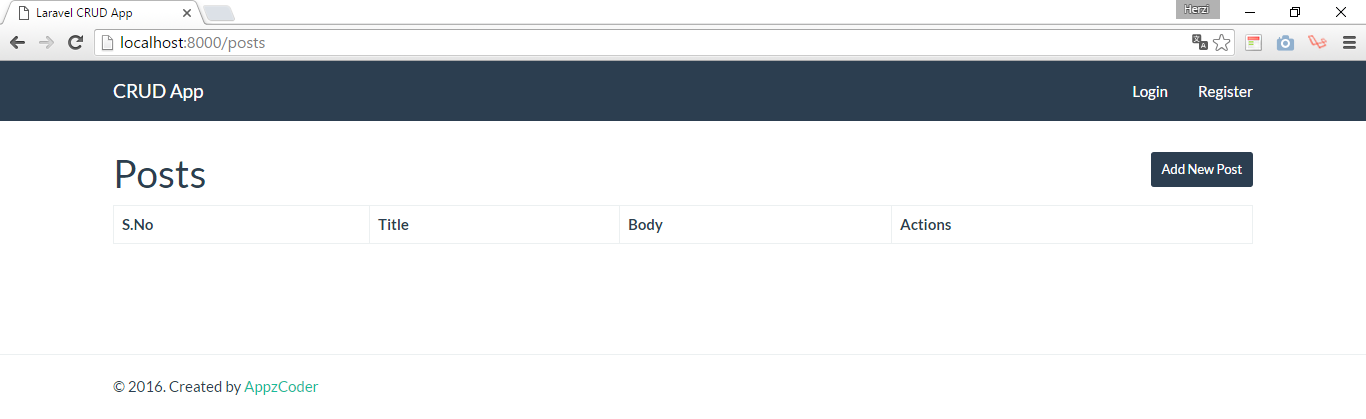 hasil crud laravel